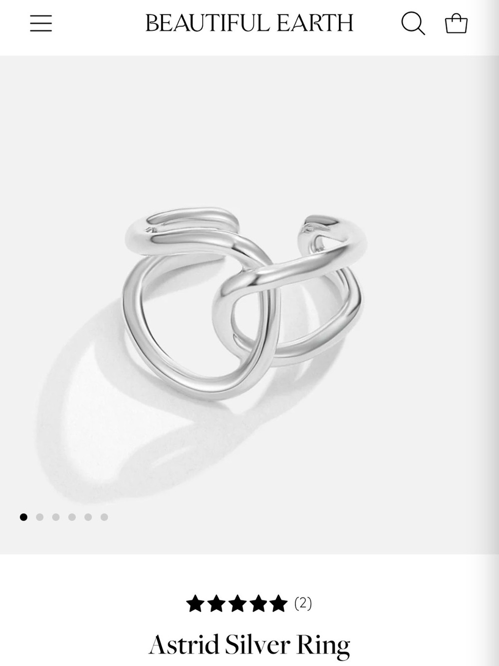 Astrid Knot Ring in Silver - Size US 7